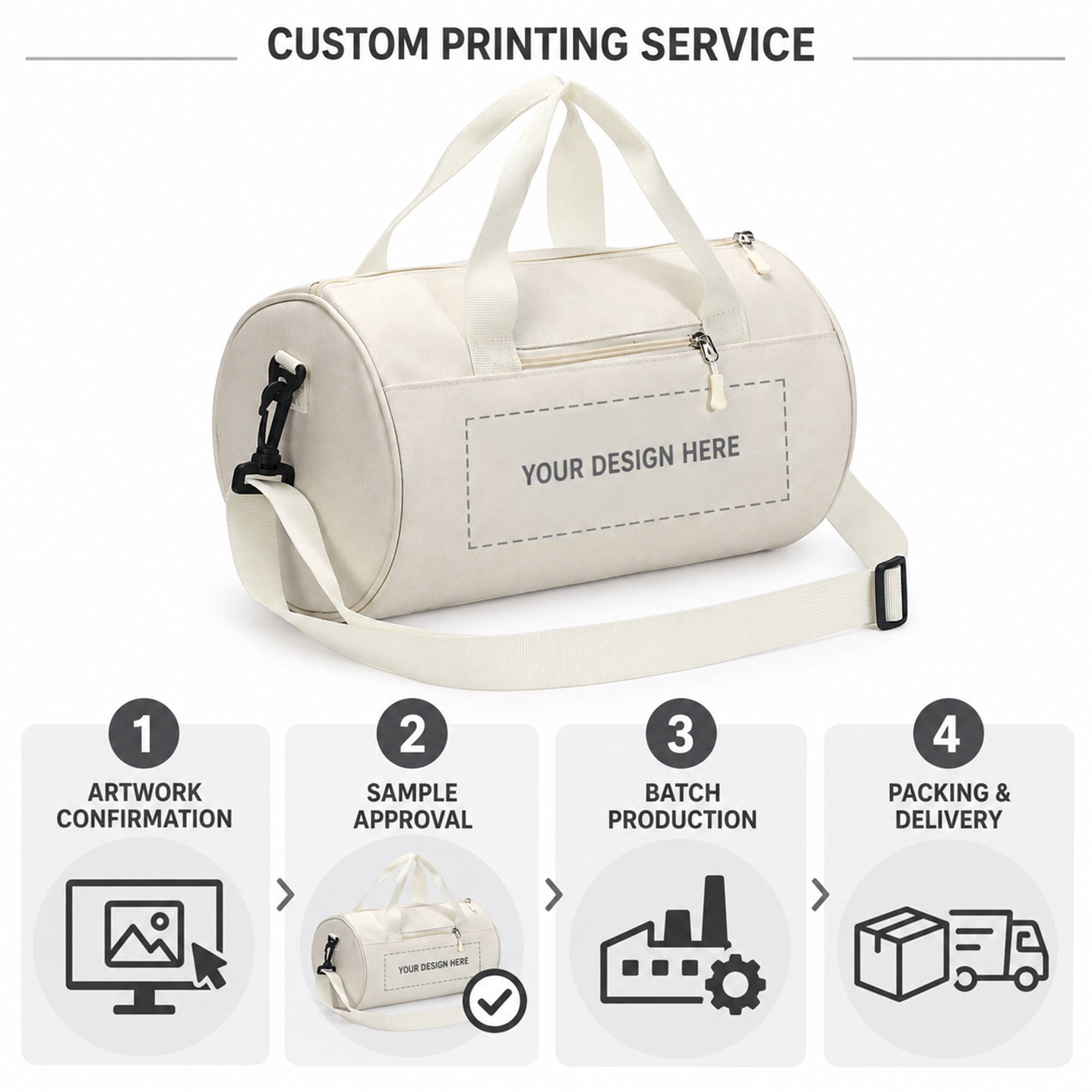 Custom Compact Cylindrical 900D Oxford Children'S Dance And Sports Bag custom logo option