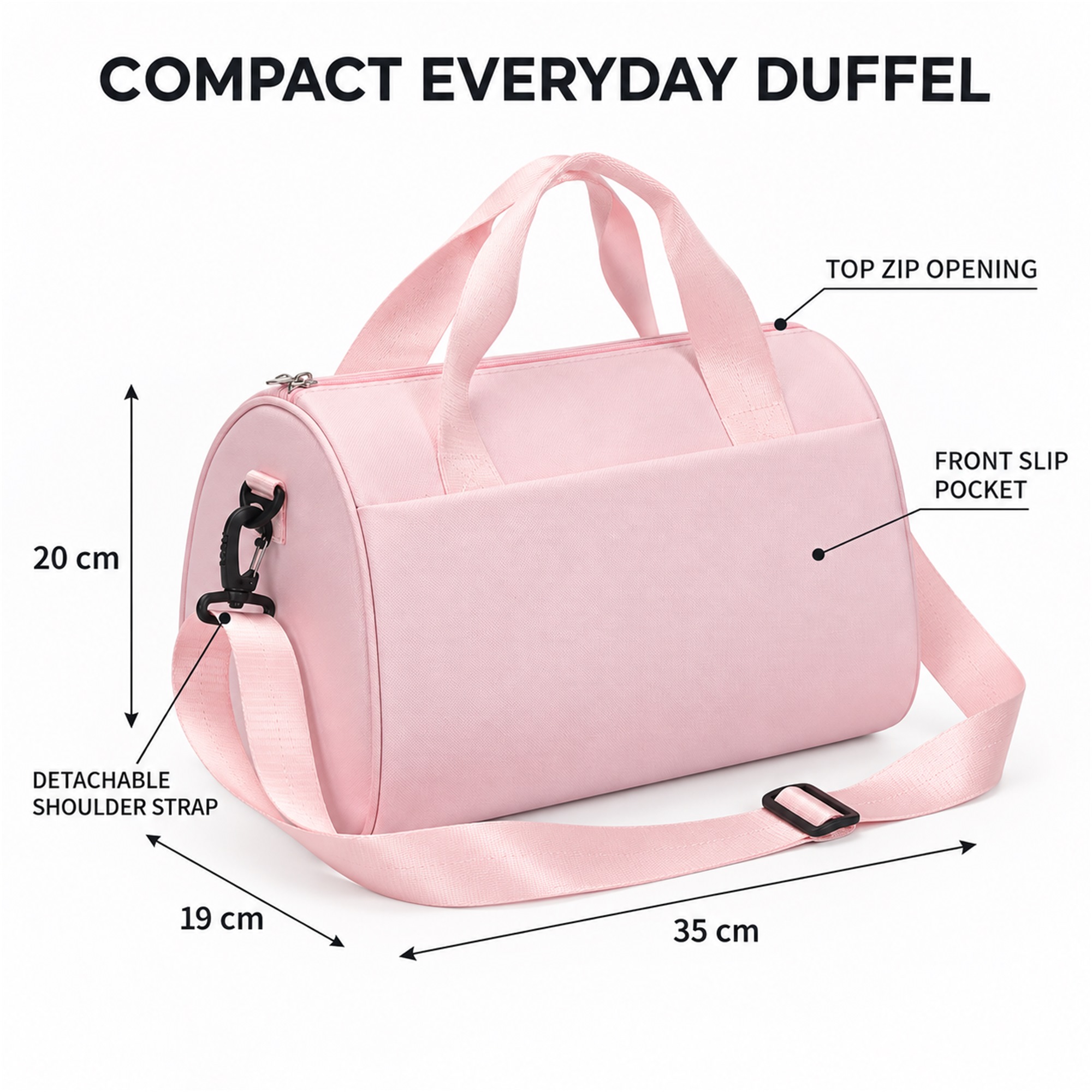 Custom Compact 900D Oxford Hand-Carry And Shoulder Dance Bag size and structure