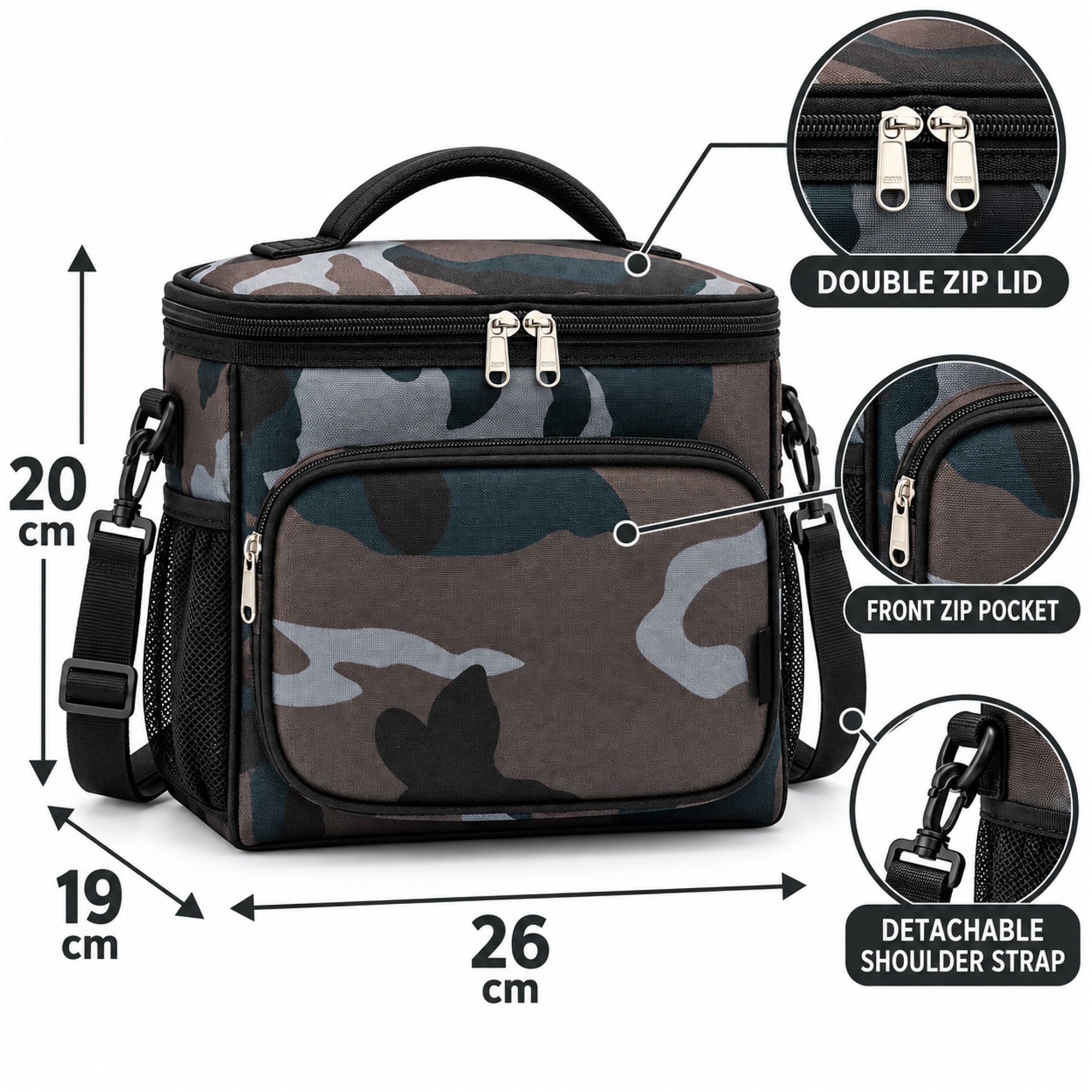 Structured Oxford Insulated Cooler And Lunch Bag size and structure