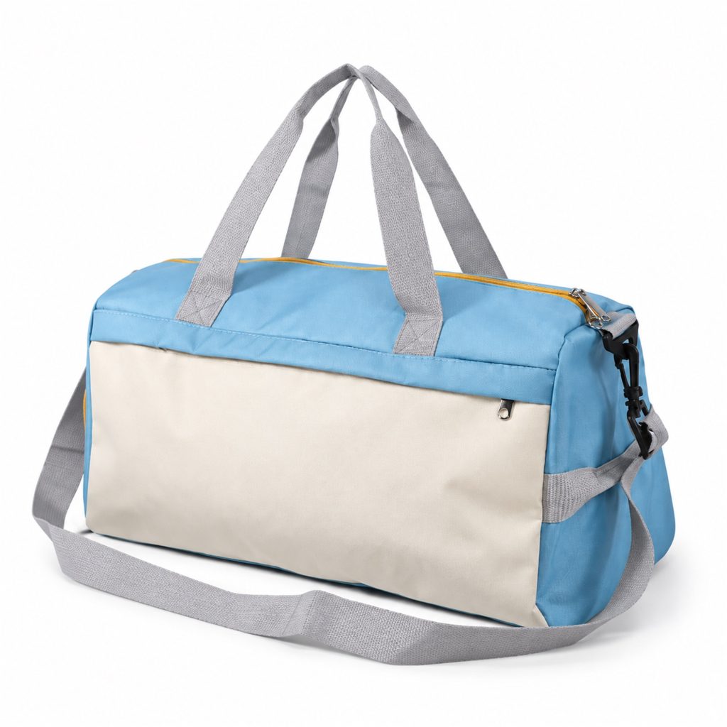 Custom Large Two-Tone Oxford Gym And Travel Duffel Bag front product view