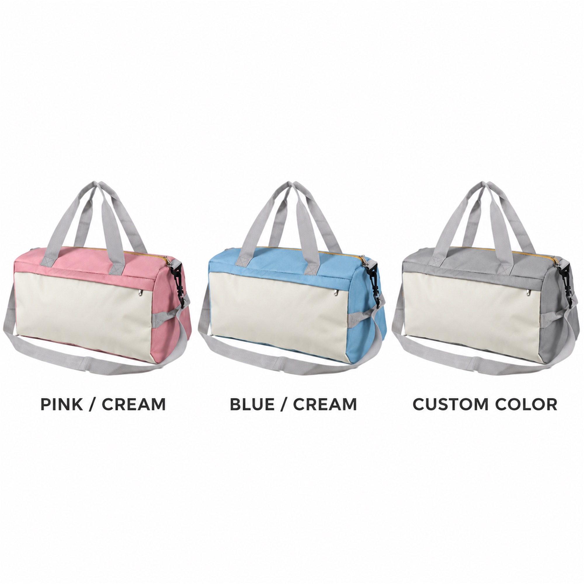 Custom Large Two-Tone Oxford Gym And Travel Duffel Bag available styles and colors