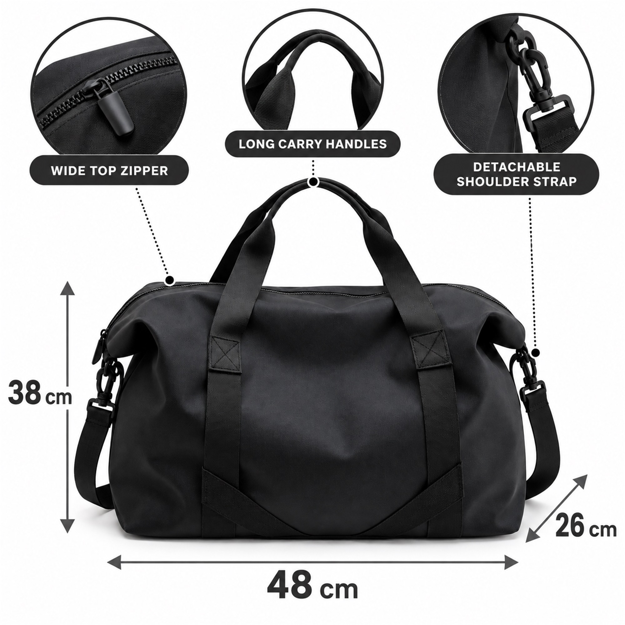 Custom Large Soft-Sided Oxford Gym, Yoga And Travel Tote-Duffel size and structure