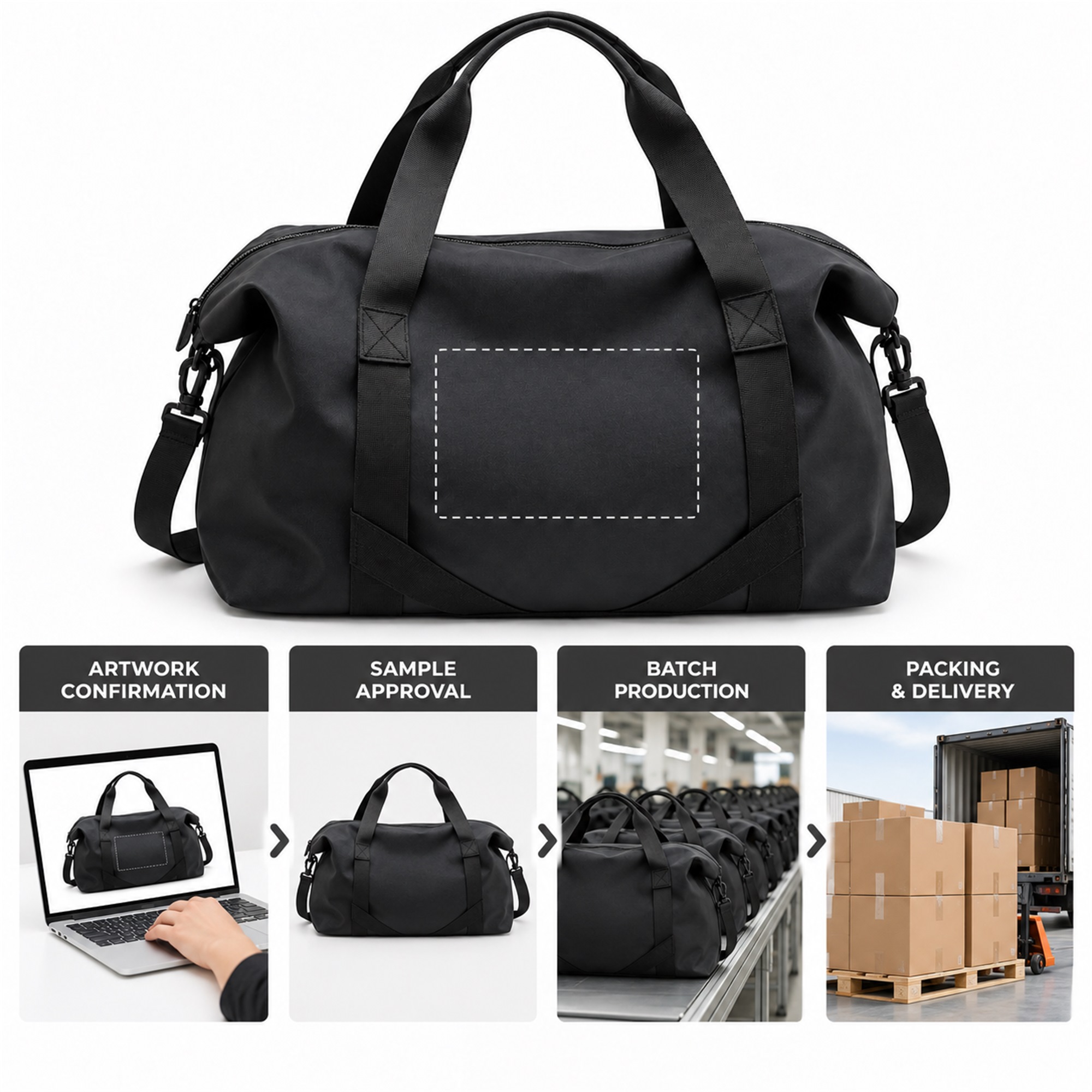 Custom Large Soft-Sided Oxford Gym, Yoga And Travel Tote-Duffel custom logo option