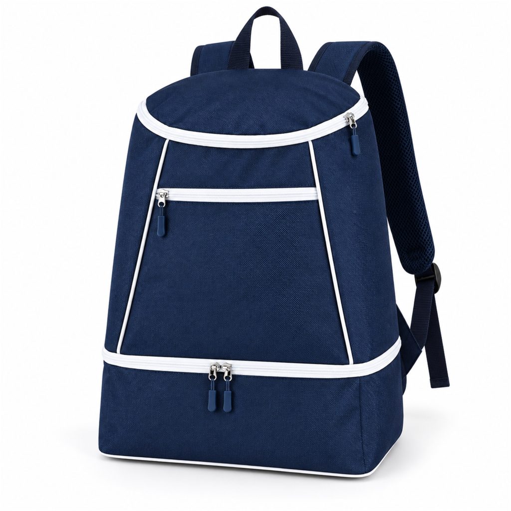 Custom Tapered 900D Oxford Athletic Backpack With Separate Bottom Compartment front product view