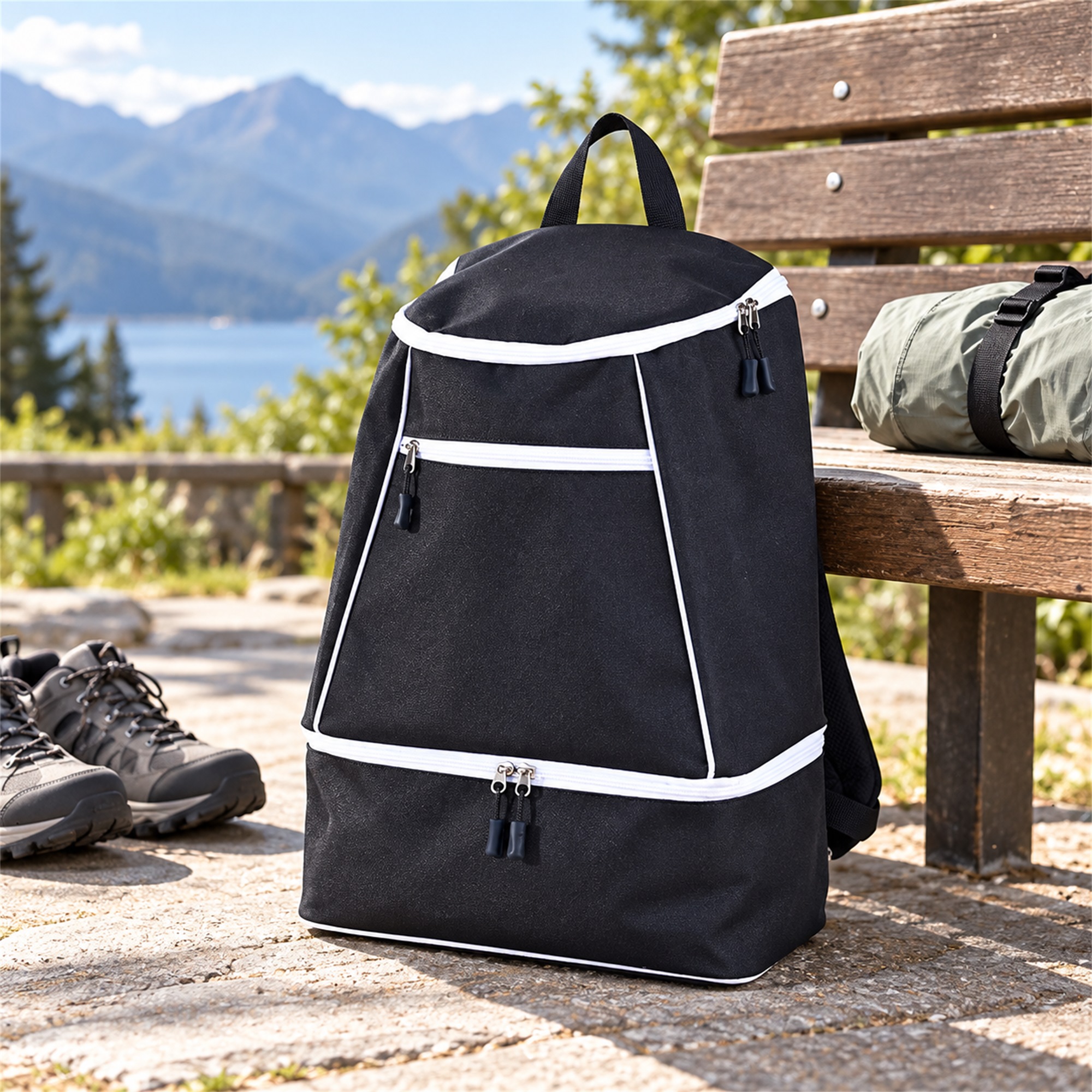 Custom Oxford Large-Capacity Travel Backpack With Front Pocket And Separate Bottom Compartment lifestyle application
