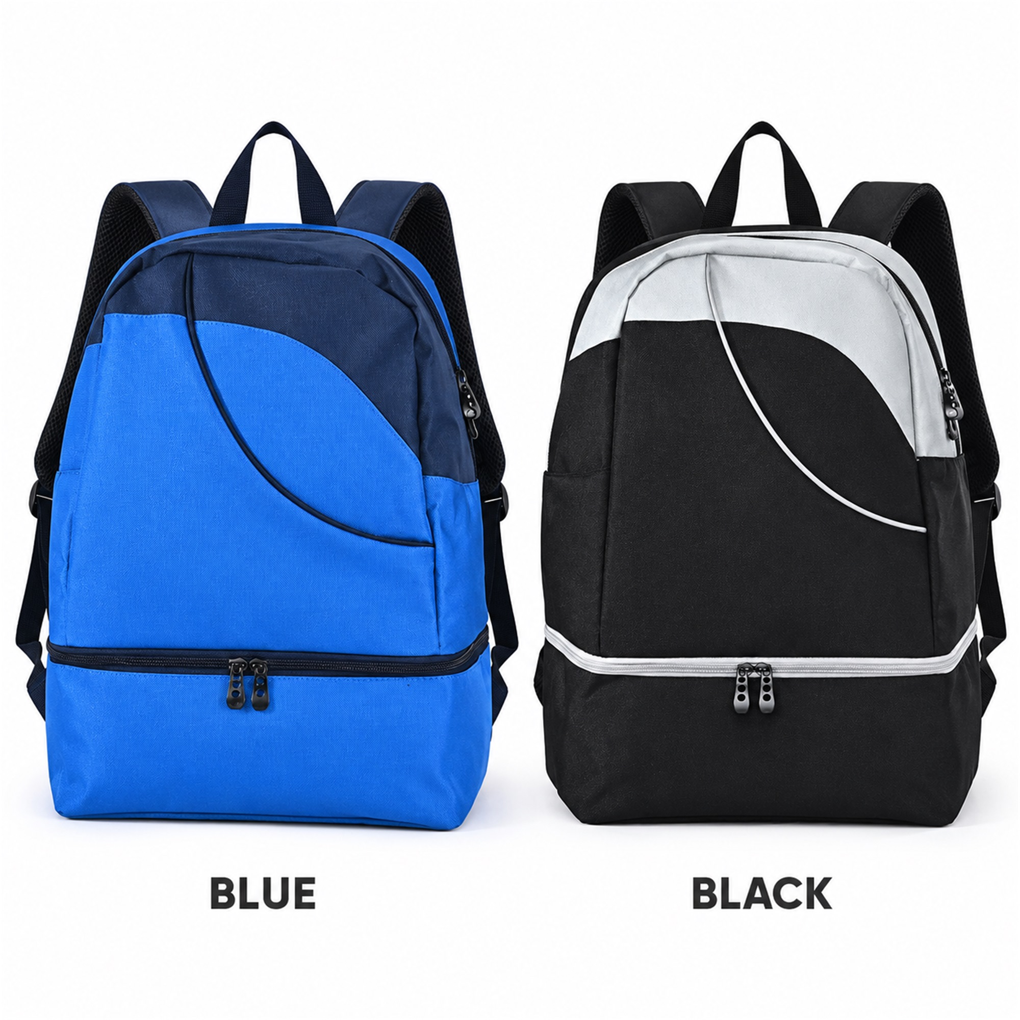 Custom Oxford Swimming And Fitness Backpack With Separate Bottom Compartment available styles and colors