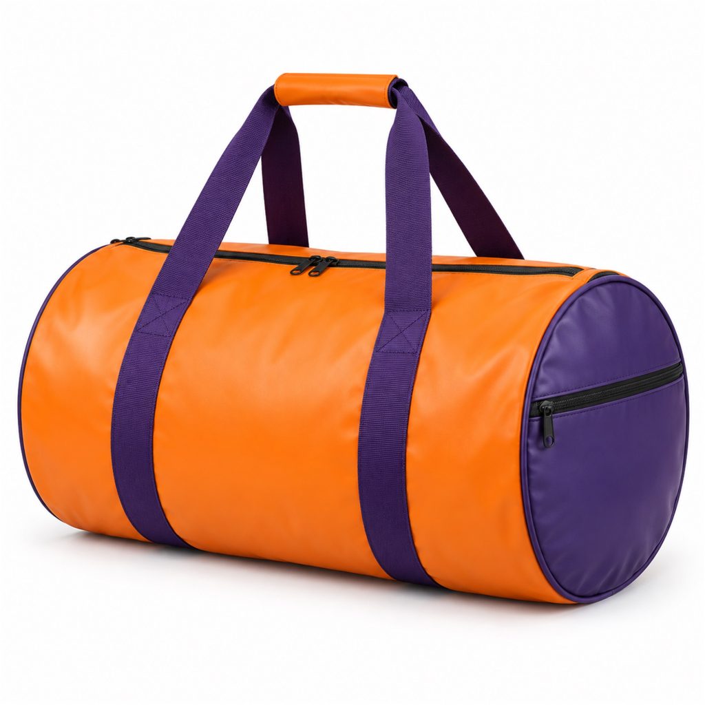 Orange And Purple Barrel Gym And Travel Duffel front product view