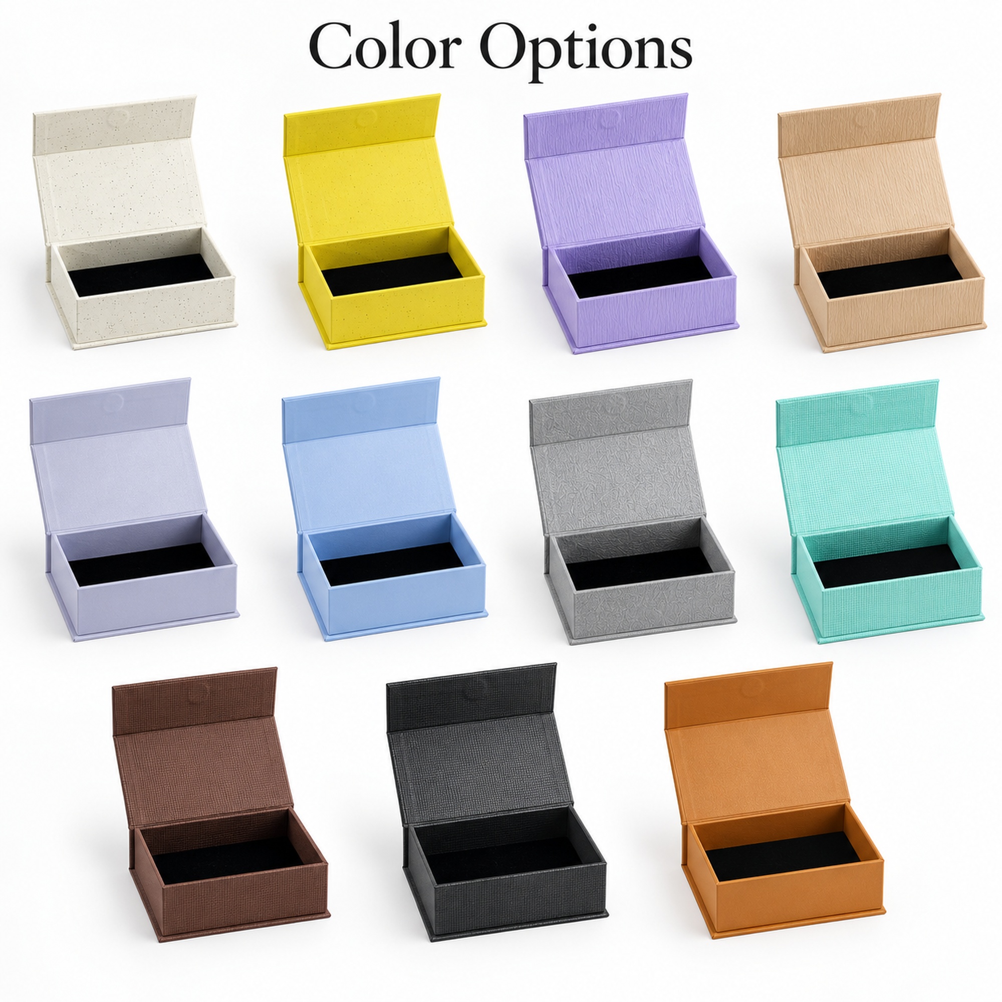 Custom speckled hinged jewelry box style and color options