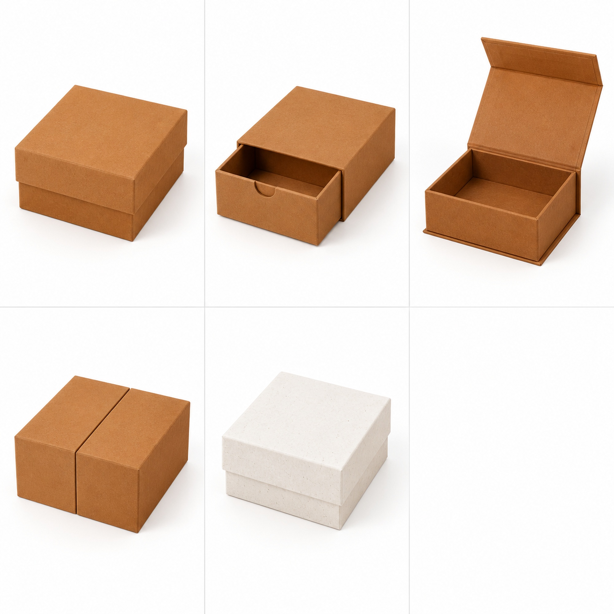 Custom caramel lift-off lid jewelry box style and color options