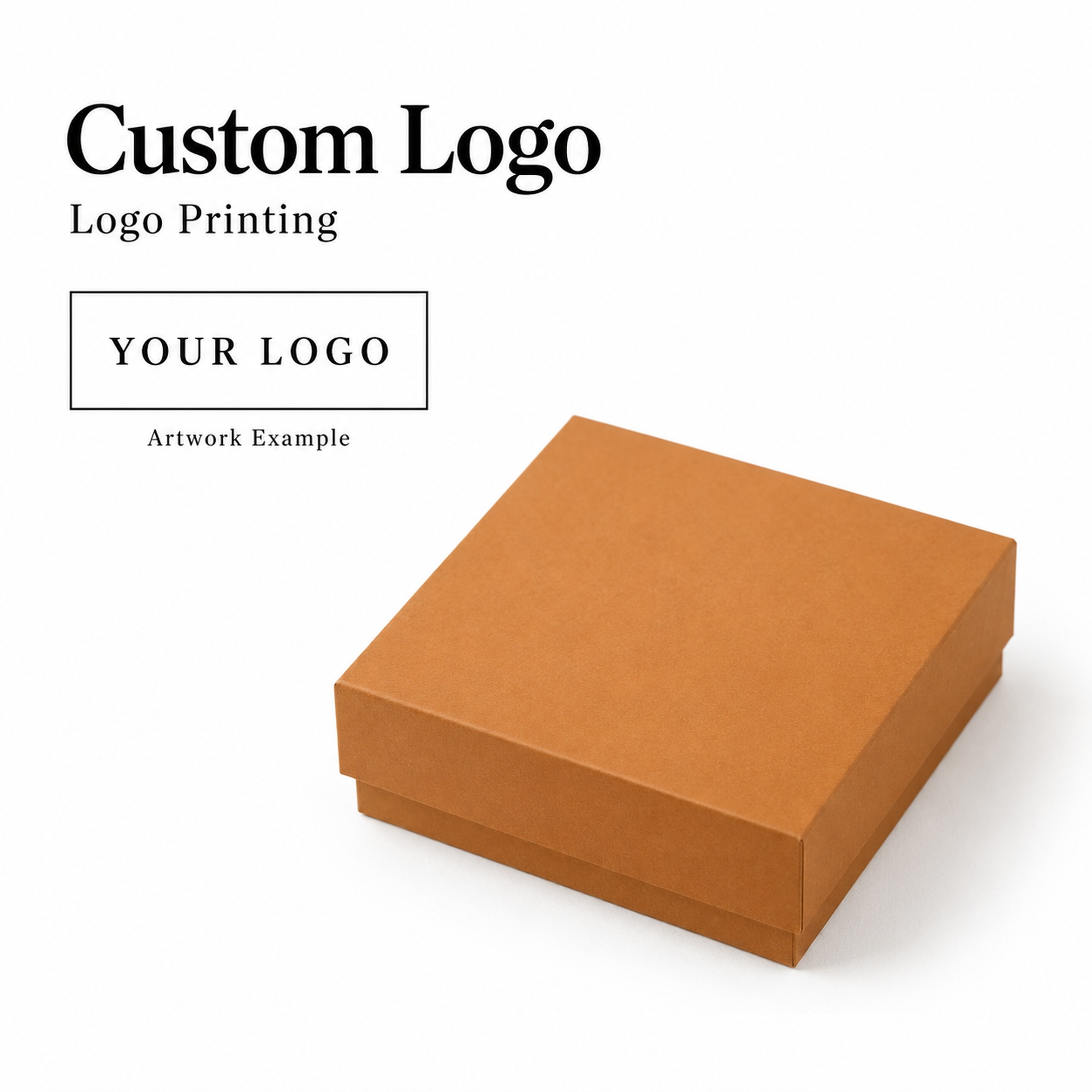 Custom branding options for caramel lift-off lid jewelry box