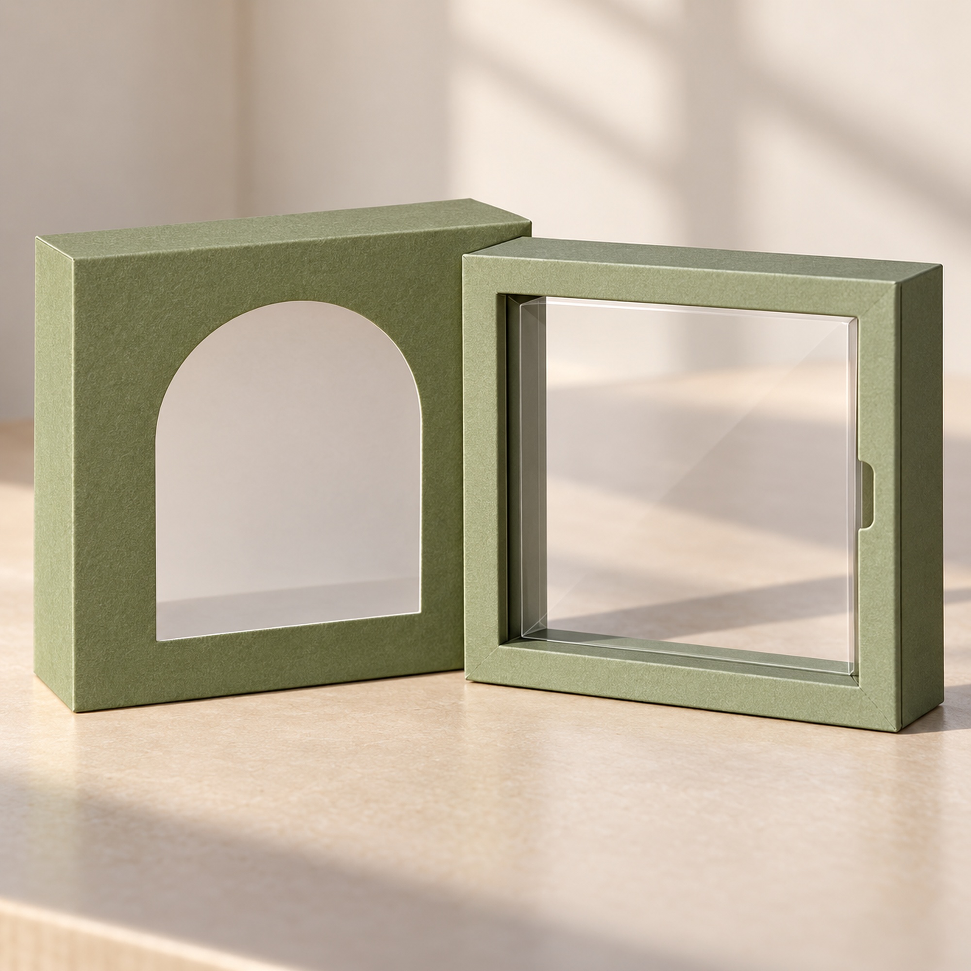 Arch Window Jewelry Display Box presentation setting