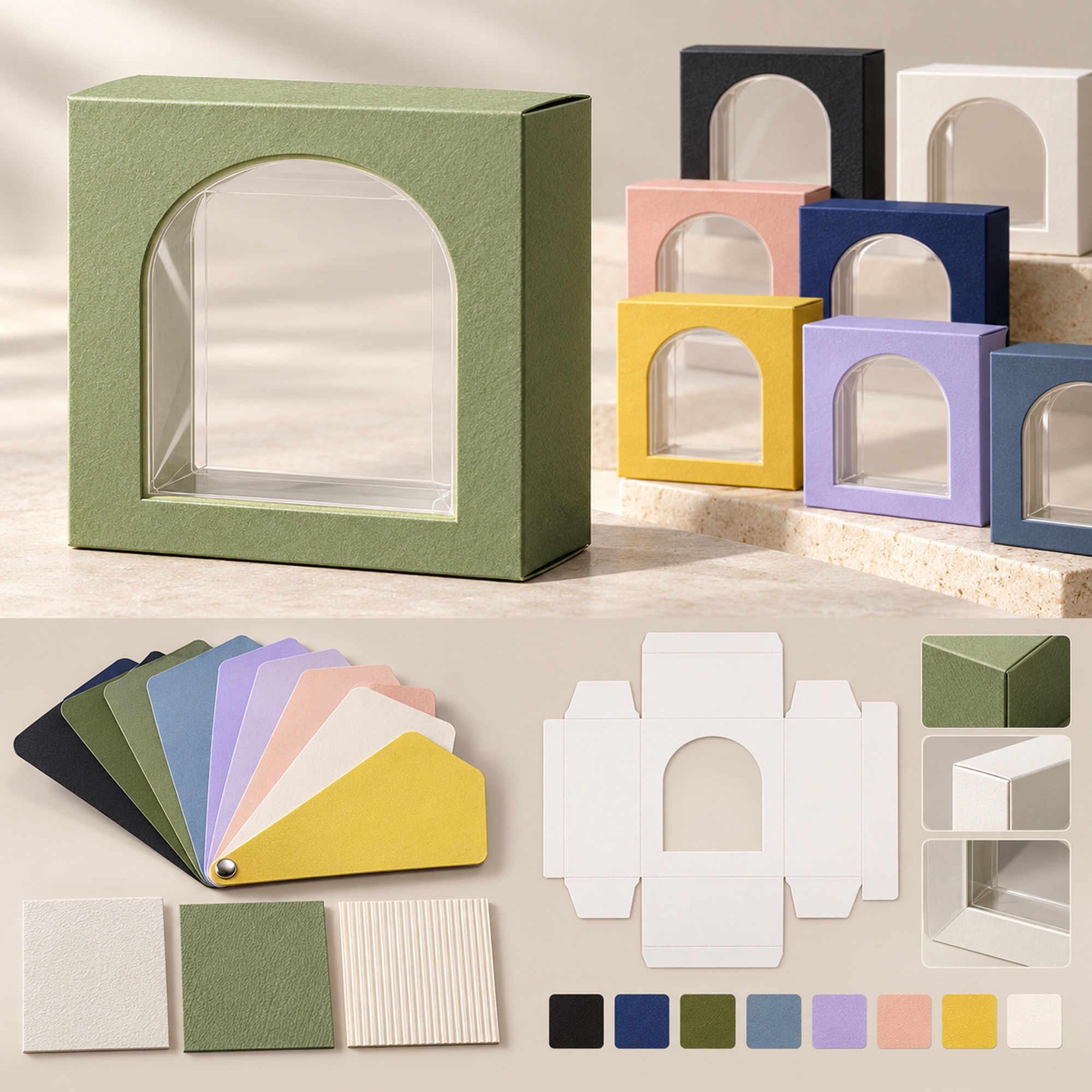 Custom branding options for arch window jewelry display box