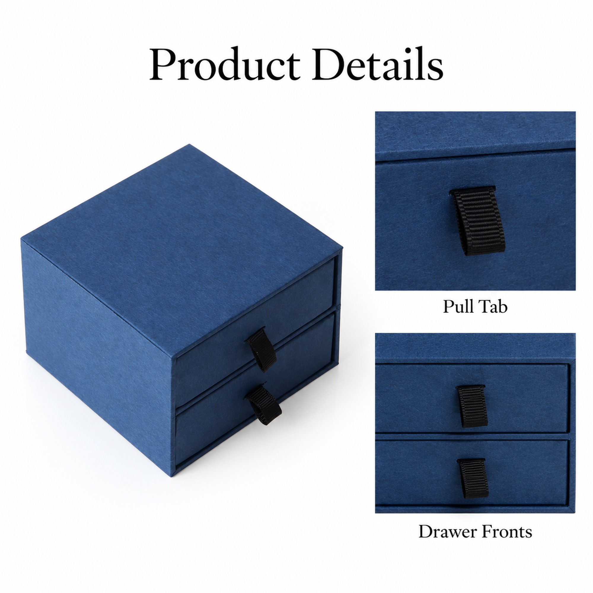 Wholesale two-drawer jewelry packaging box visible design details