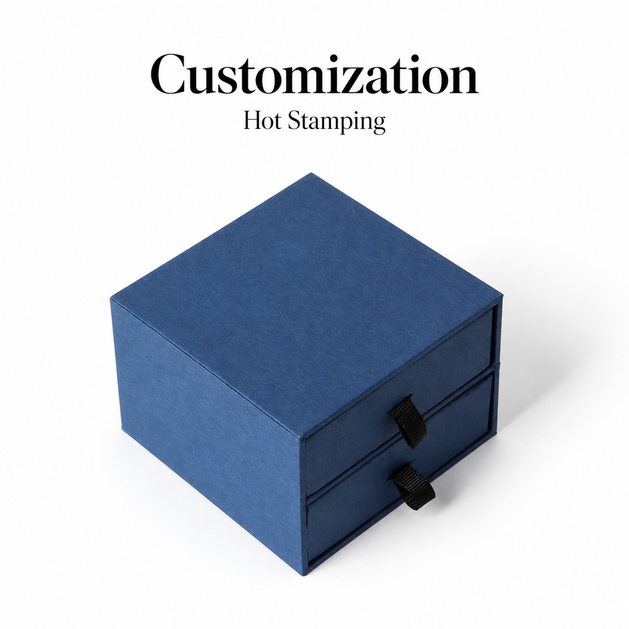 Custom branding options for two-drawer jewelry packaging box