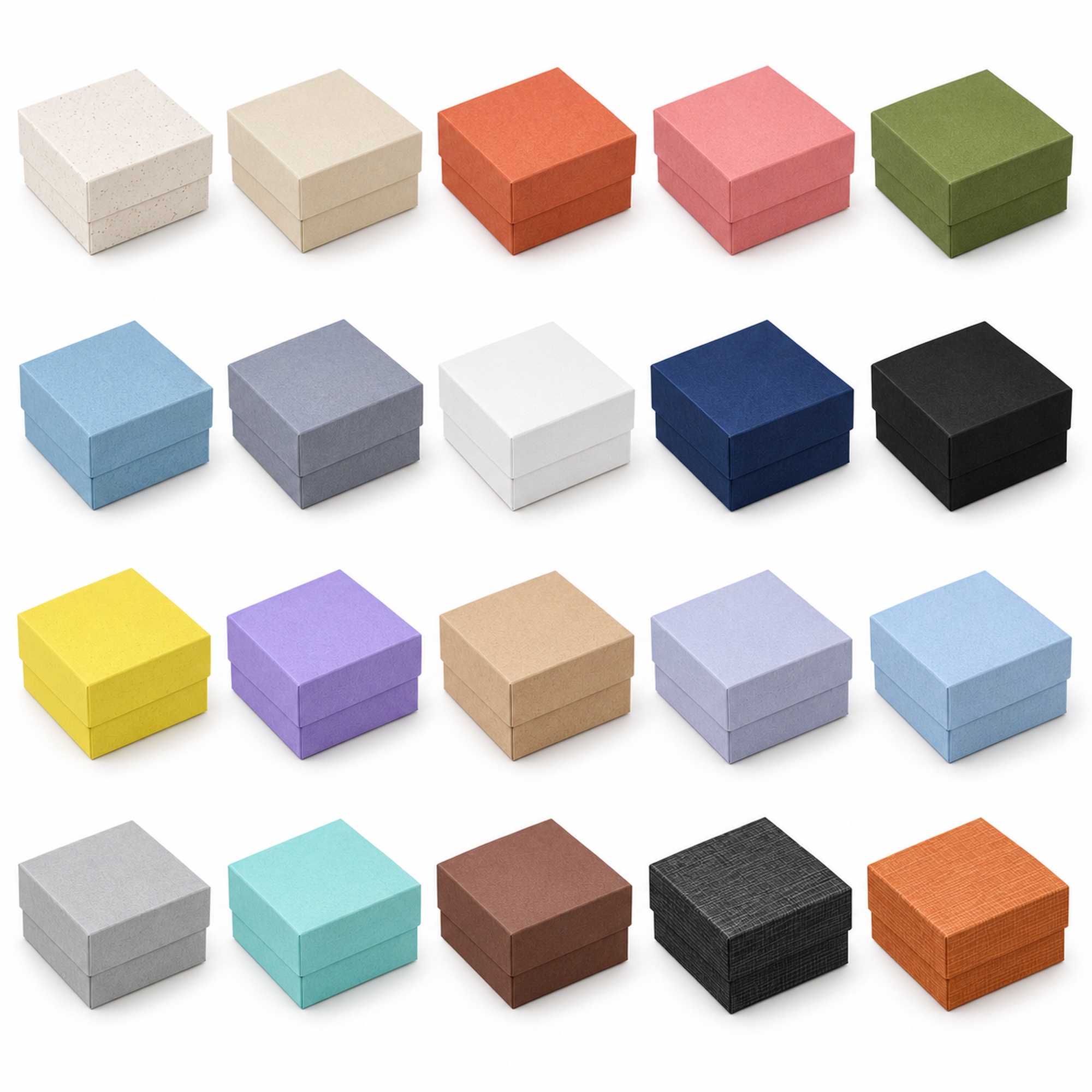 Custom textured square jewelry gift box style and color options