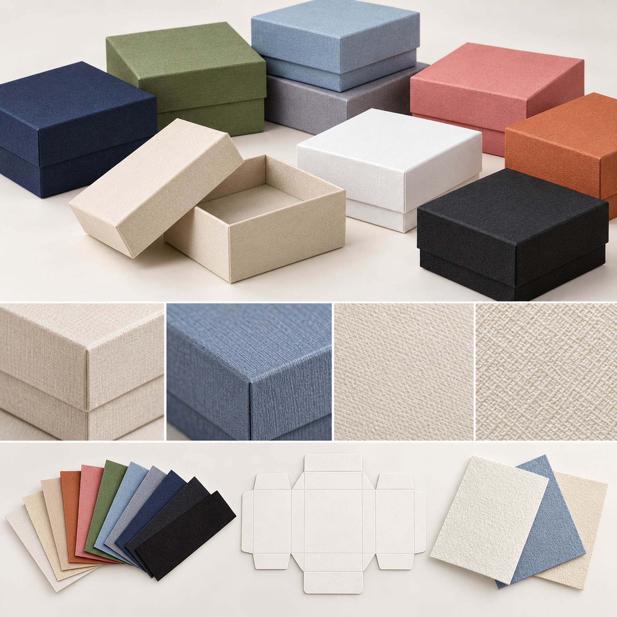 Custom branding options for textured square jewelry gift box