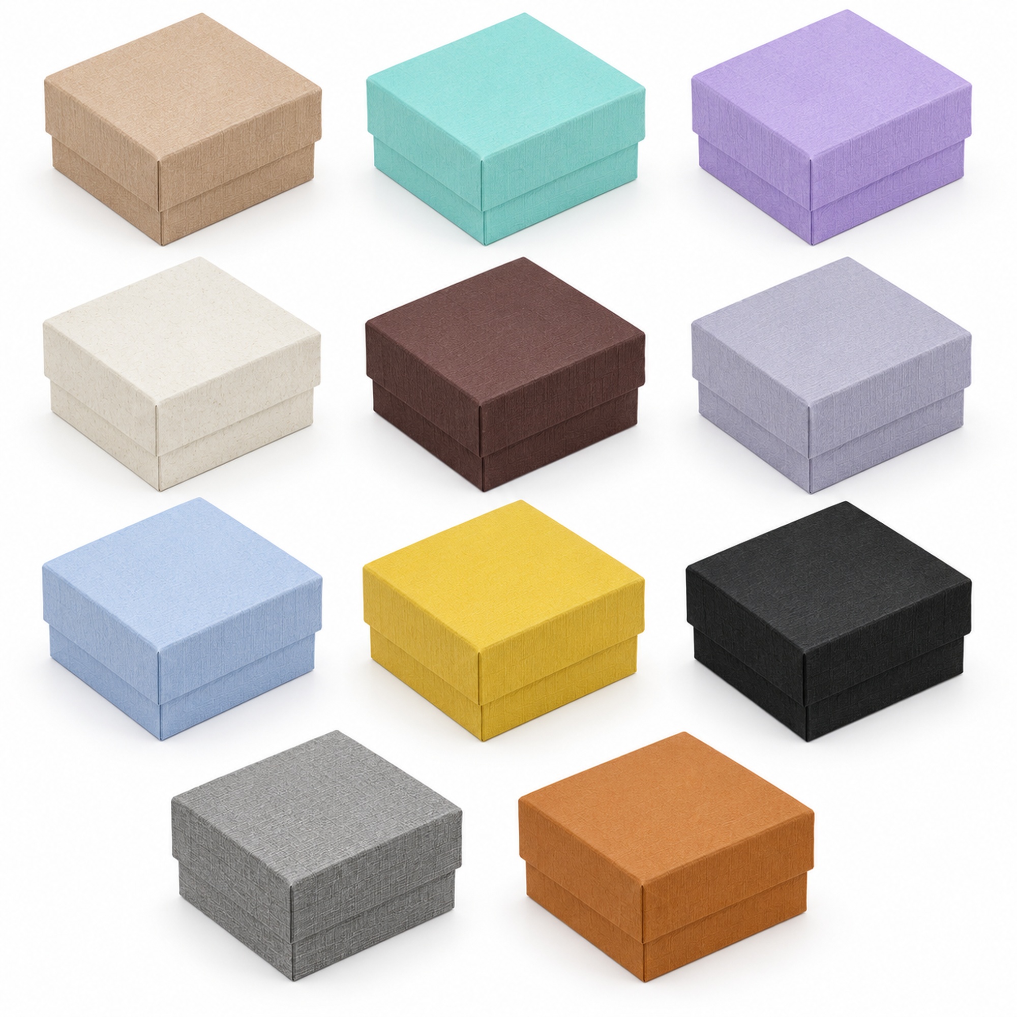 Custom fine-texture lift-off lid jewelry box style and color options