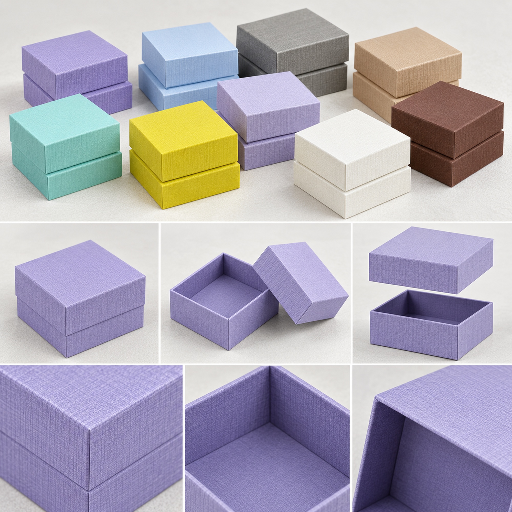 Fine-Texture Lift-Off Lid Jewelry Box structure and exterior views
