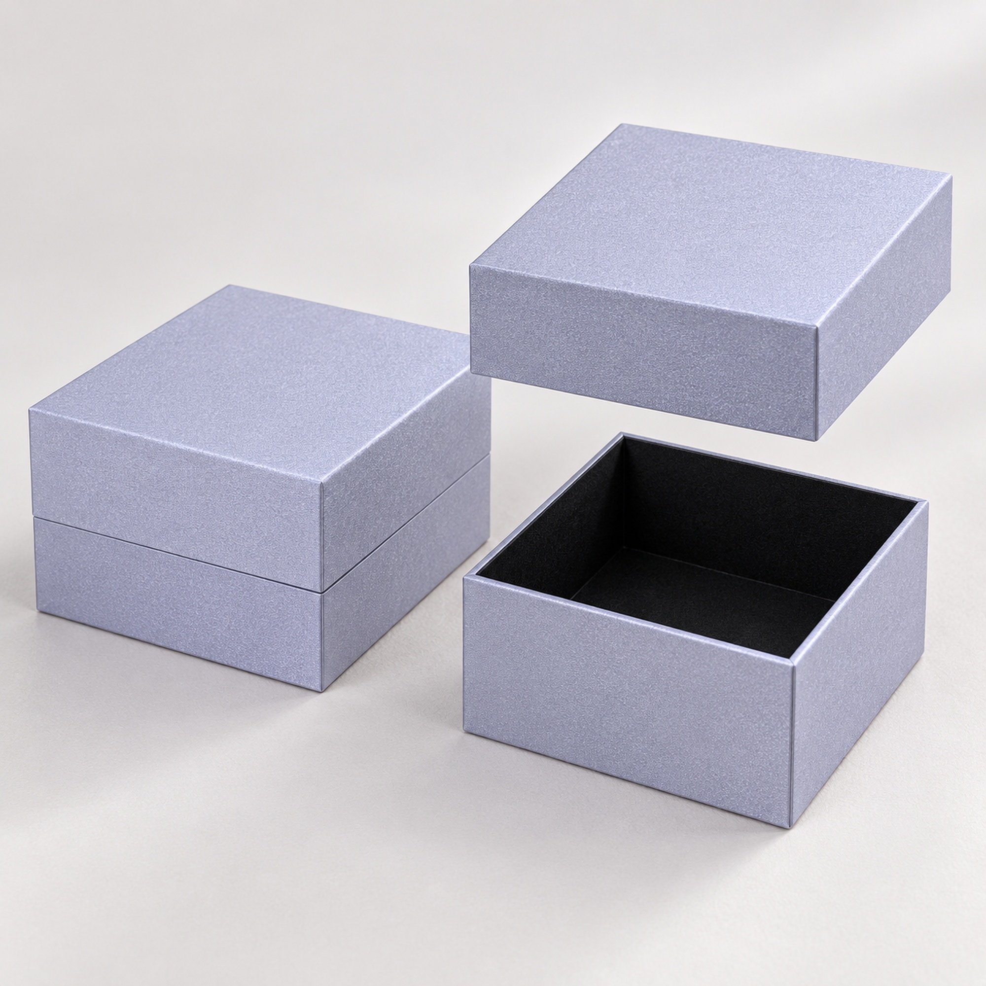 Pale Lavender Jewelry Presentation Box structure and exterior views