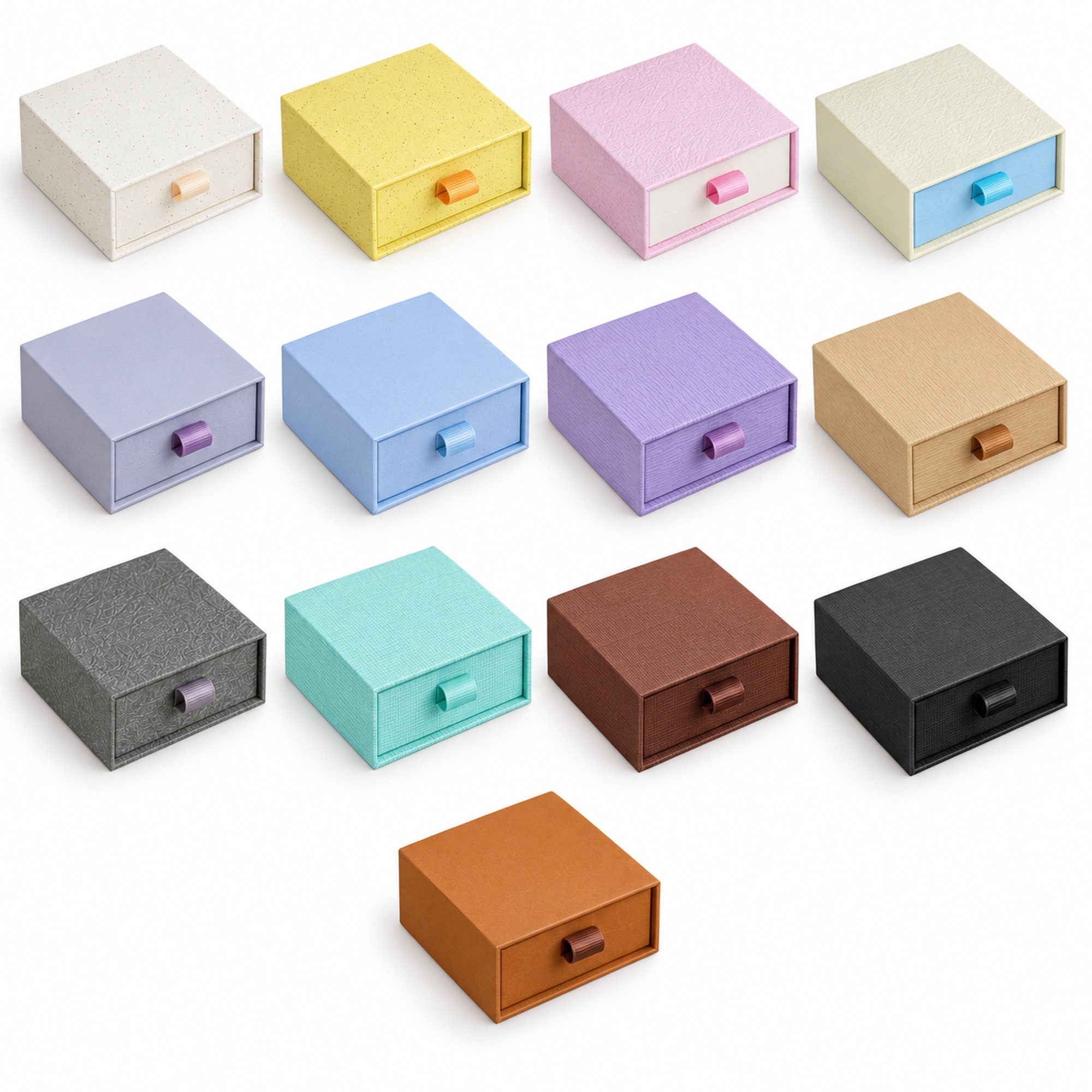 Custom speckled drawer jewelry packaging box style and color options