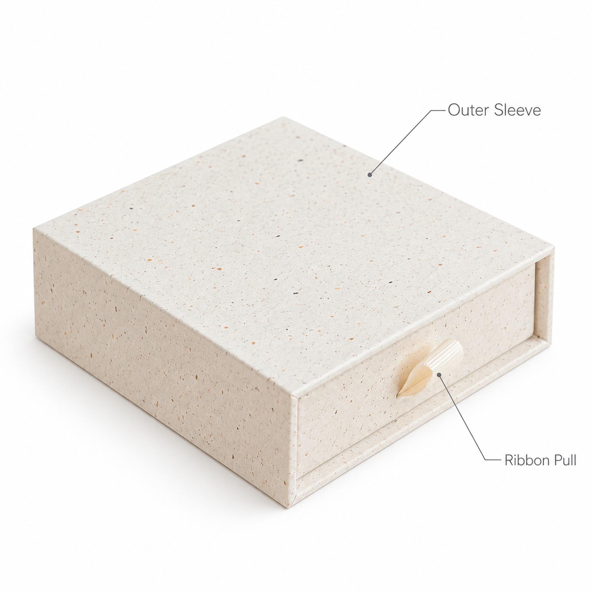 Speckled Drawer Jewelry Packaging Box structure and exterior views