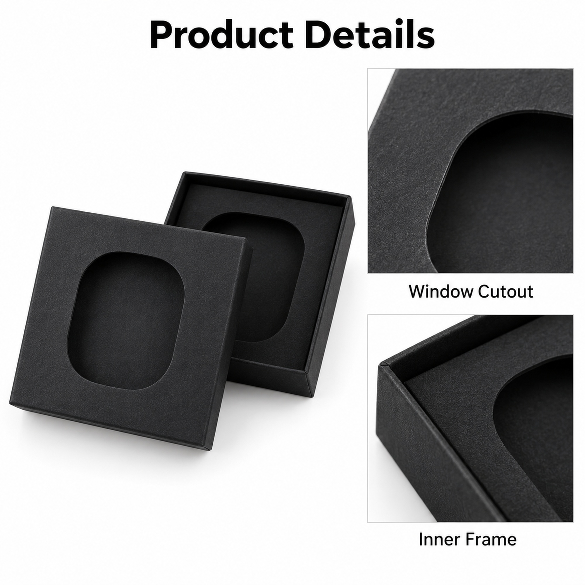 Wholesale rounded window jewelry packaging box visible design details