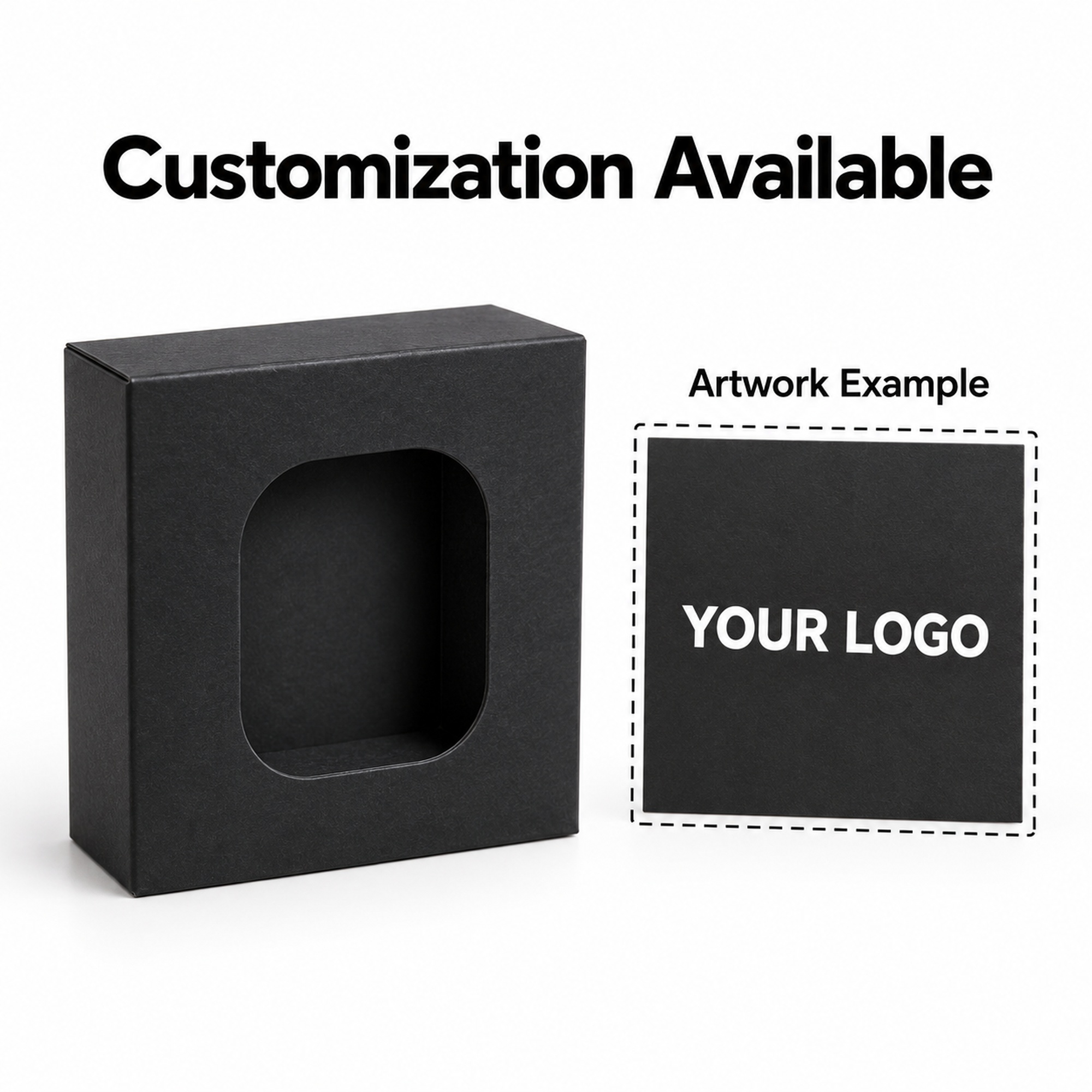 Custom branding options for rounded window jewelry packaging box