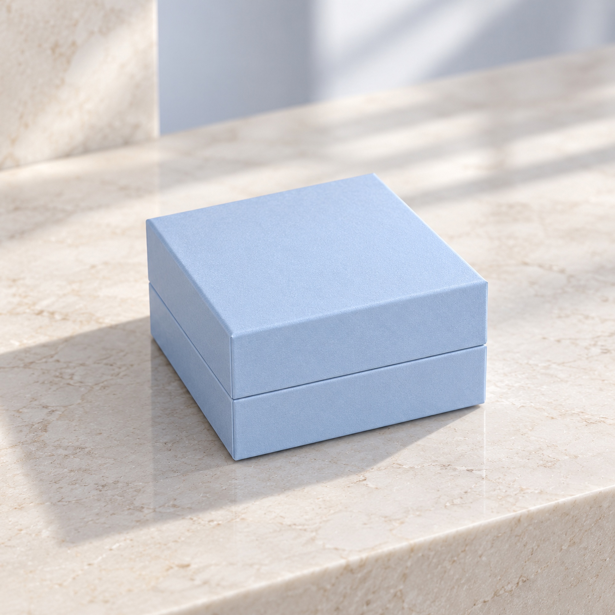 Pale Blue Shimmer Jewelry Gift Box presentation setting