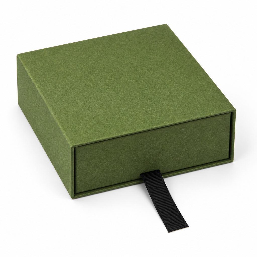Green Ribbon Pull Jewelry Drawer Box featured product view
